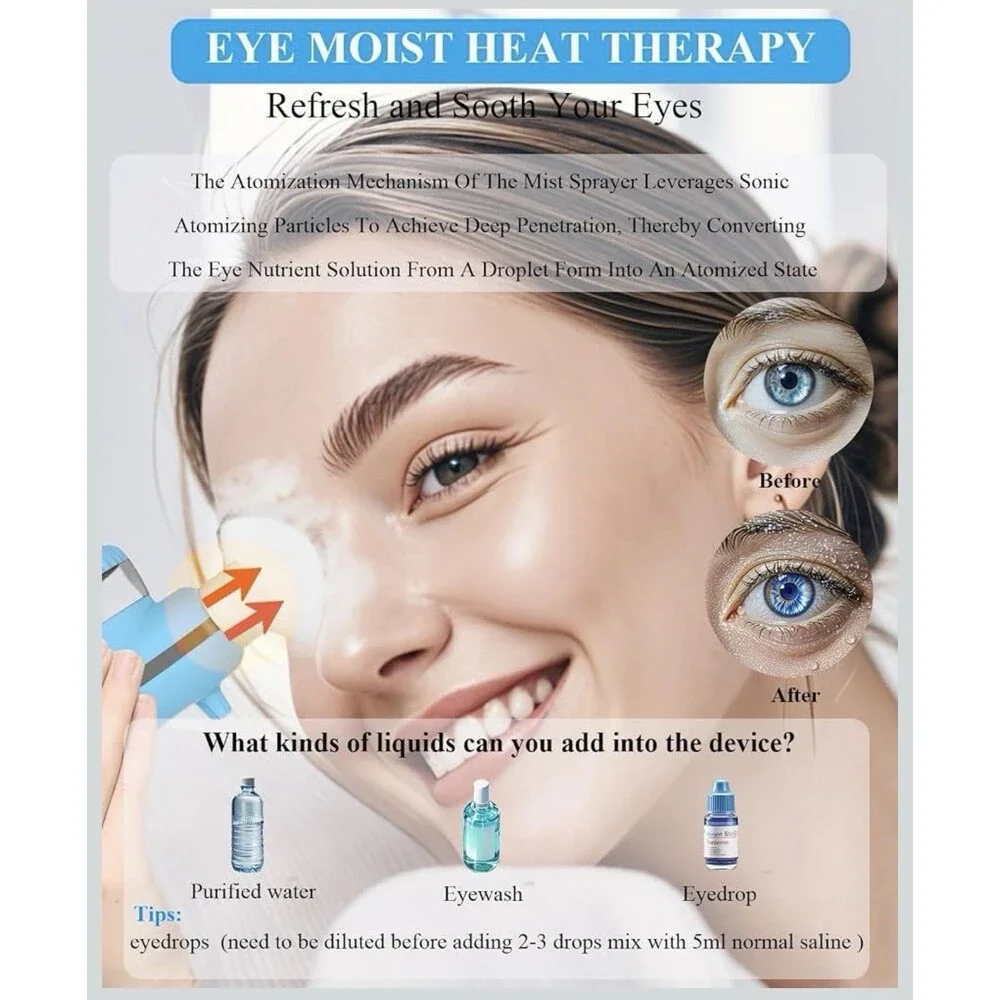 Lizich Heated Nano Eye Sprayer YJK132 Blue White Portable Eye Spa Mist Device